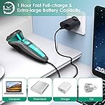 Seaboat Electric Shaver for Men - Waterproof 3D Rotary Electric Razor with Pop Up Beard Trimmer Wet and Dry Use…