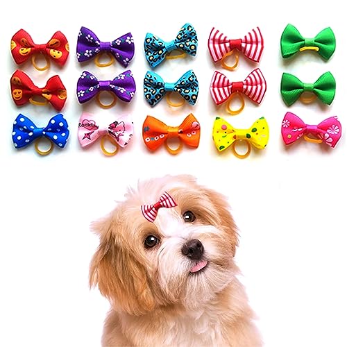 TSUWNO Set 15 Fiocchi per Cani, Accessori Capelli Cane, Adatti a Cani di Piccola Taglia, Gatti e Cuccioli, Ideali per la Toelettatura.