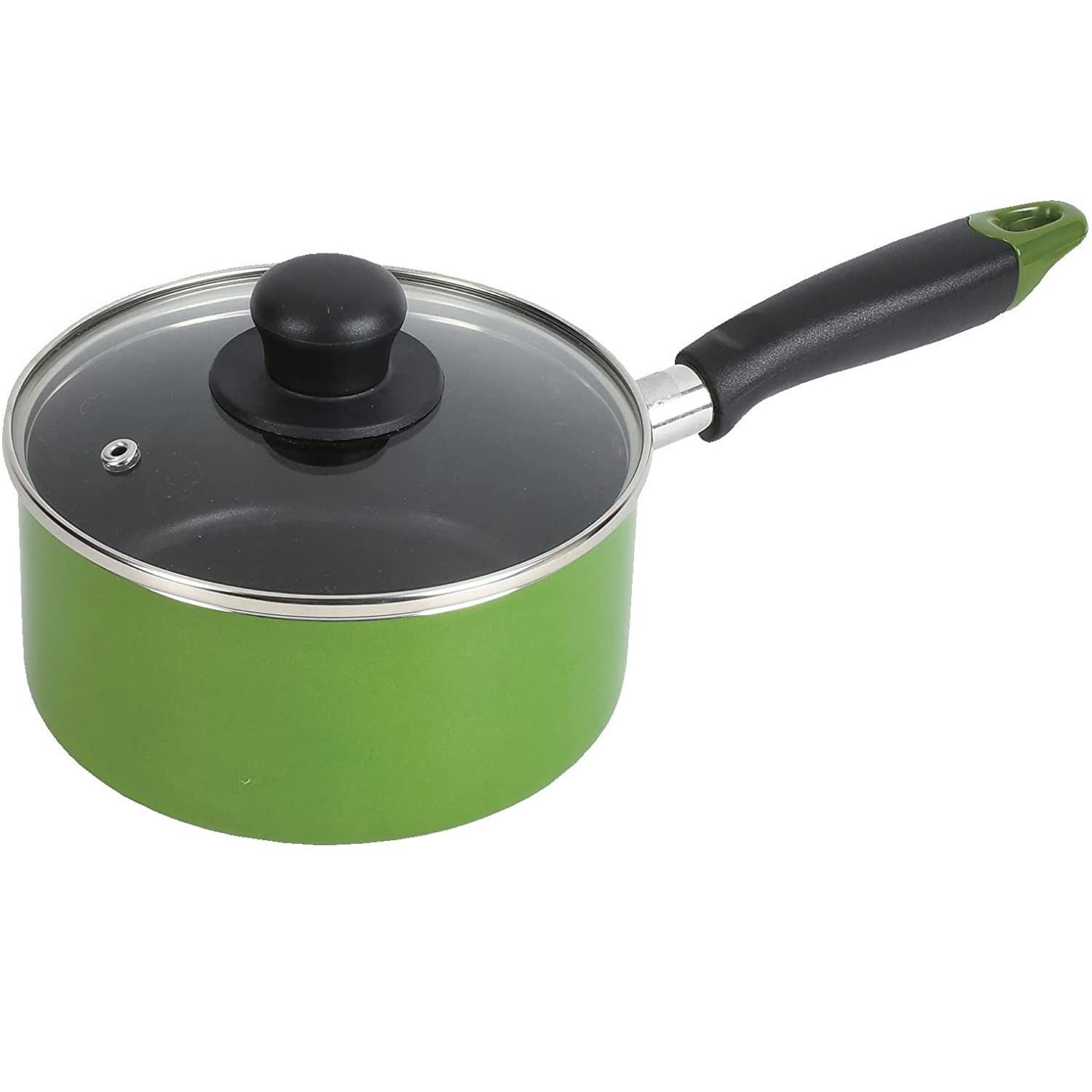 Amazon｜片手鍋 18cm ガラス鍋蓋付 IH対応 フッ素加工 茹で物 ラーメン