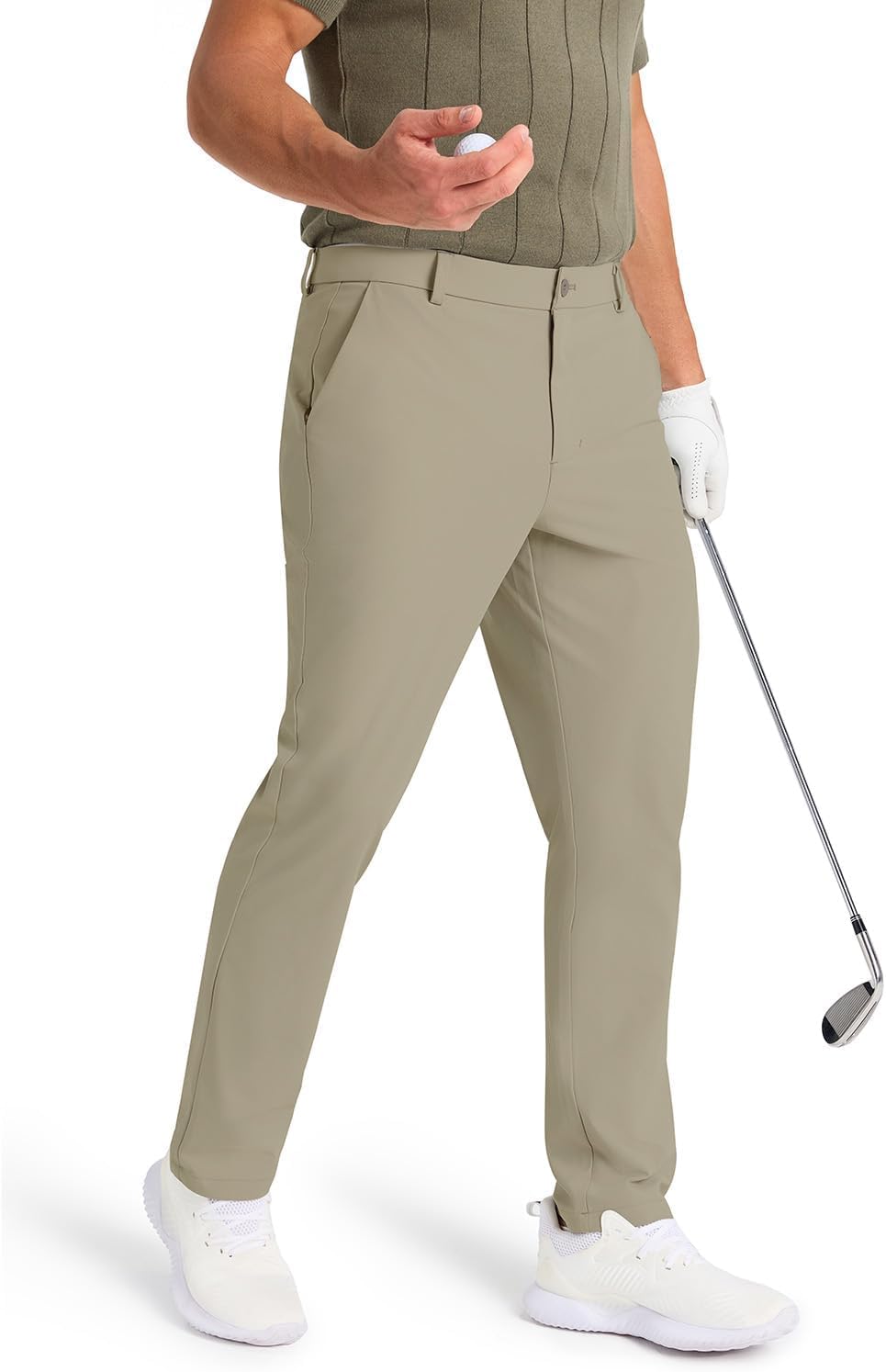 Mens Classic Fit Golf Pants Stretch Dress Pants 30''/32''/34'' Lightweight Casual Suit Pants with Pockets