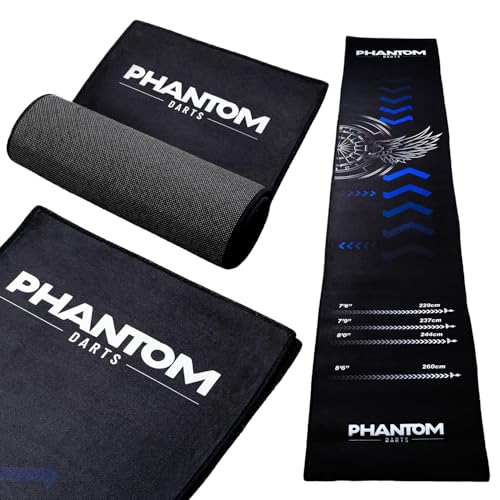 Darts Mat with Oche Professional Dartboard Mat for Floor Protection Non-Slip Rubber Backing Portable Darts Distance Mat with Throwing Lines for Home or Pub