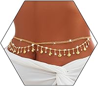 Vista 1 de Florry Cadena de vientre con diamantes de imitación, cadena de cintura de lentejuelas, cadena de joyería para el cuerpo, cadena de playa