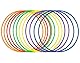 WOFEU 12 Stück Kunststoff Toss Ringe für Ring Toss Spiel,Toss Ringe Drinnen draußen Kinder Target Übungsspiele, Party Favor Spiele, Karneval, Garten (6 Farben-25cm)