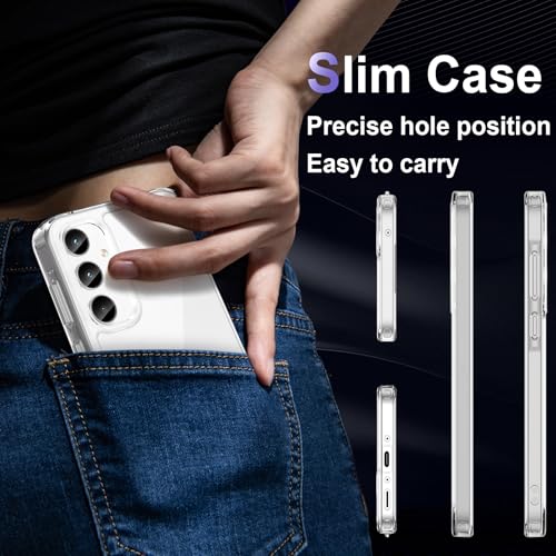 Image of Case for Samsung Galaxy A35 5G, Military Grade Drop Protection Phone Case, Yellowing Resistant, Anti-Scratch Hard PC Back, Shockproof Hard Ultra-Thin Protective Cover, Clear
