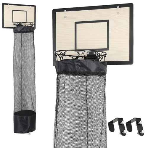 DRXX FEXE Wooden Basketball Laundry Hamper，Over the Door Basketball Hoop Laundry Basket with Zipper for Kids Room,Dorm Rooms,Bathroom,Saving Space Storage and Organization - White (White)