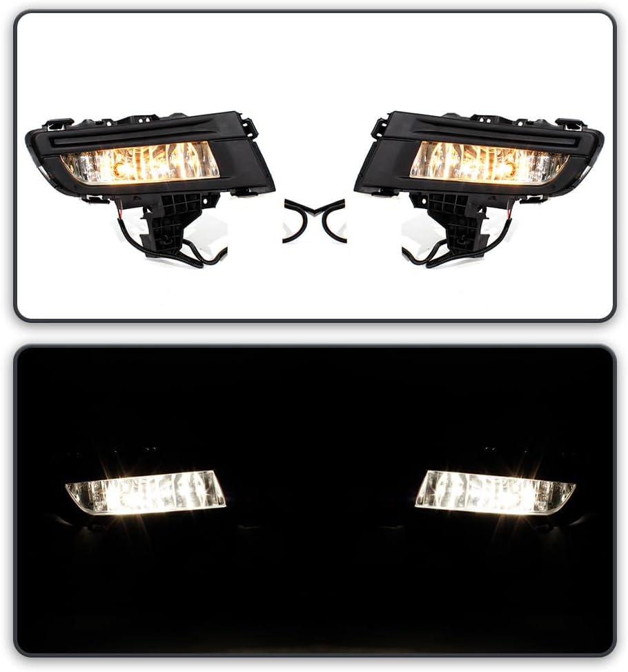 Front Bumper Fog Lights Fit for 2007 2008 2009 Mazda 3 Sedan Fog Light, Fog Lamp Assembly With 9006 Harness & Halogen Bulbs, Replace for MA2592113, BAP151690C,MA2593113,BAP151680C