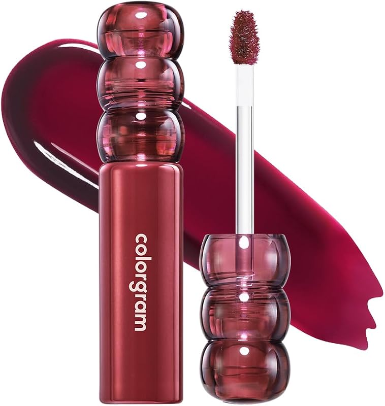 COLORGRAM FRUITY GLASS TINT DEEP GLAZE 05 DARK CHERRY I Korean Makeup Ultimate Sugar-Coated Glow and Non-stickty Lightweight Finish I High-Shine Glossy I Korean Lip I Summer Make Up