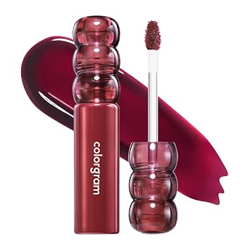 COLORGRAM FRUITY GLASS TINT DEEP GLAZE 05 DARK CHERRY I Korean Makeup Ultimate Sugar-Coated Glow and Non-stickty Lightweight Finish I High-Shine Glossy I Korean Lip I Summer Make Up