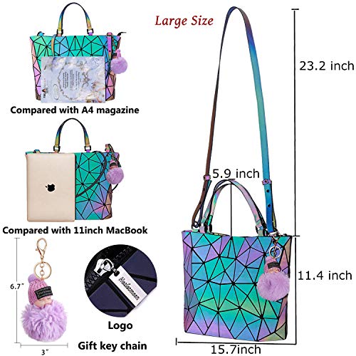 Harlermoon-Geometric-Holographic-Luminous-Reflective-Purse-Large-Top-handle-Handbags-with-Zipper-Closure-Boston-Bag-for-Women