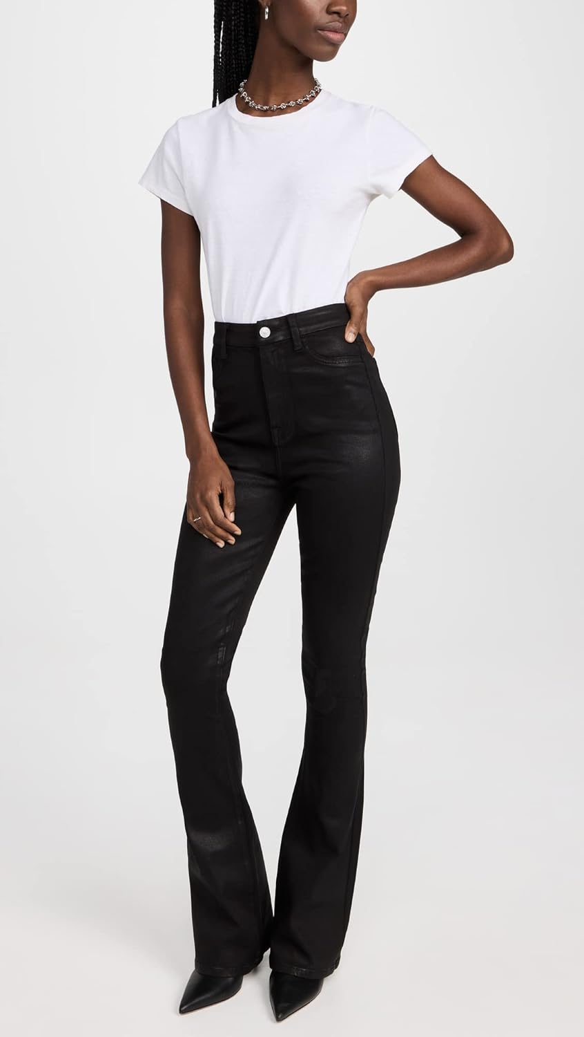 Ultra High Rise Skinny Bootcut in Coated Black - Image 5