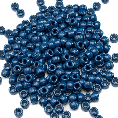 Image of 1000 Pcs Acrylic Pony Beads 6x9mm Bulk for Bracelet Necklace Jewelry Making Earring Hair Braiding Kandi Beads (Violet blue6)