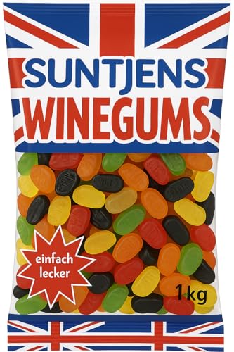 Suntjens Winegums 1 kg – Fruchtige Weingummis im Beutel – Bunter Naschspaß für Groß & Klein – Perfekt für Partys, Kindergeburtstage, Schule & Büro