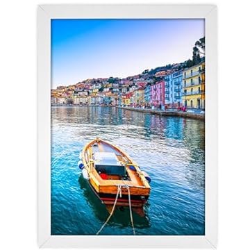 Gentpovth formato A3 Grande cornice in legno bianco per foto, Può essere appeso, Valorizza i ricordi più preziosi le tue opere d'arte o certificati, per decorare con stile casa tua o del tuo ufficio