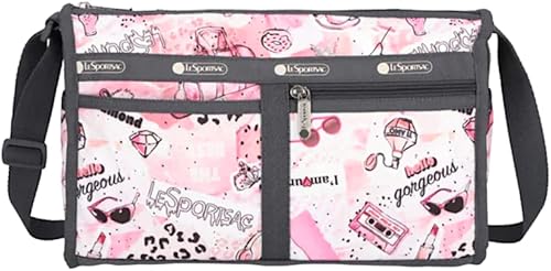 LeSportsac Stylish Stories - Bolso bandolera de lujo + bolsa de cosméticos, estilo 7519color E552, celebra a las mujeres, palabras empoderadoras