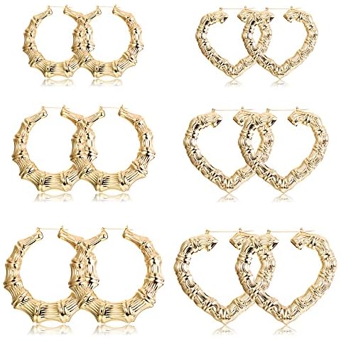 Fansilver 6-10 Pairs Bamboo Earrings Set Cover