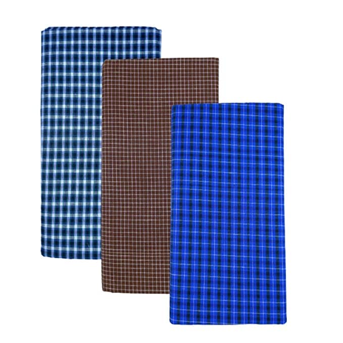 Craftopia Overseas Multi Color Cotton Printed Lungi for Men's, Combo of 4, Size-2meters (Lungis),Various Designs