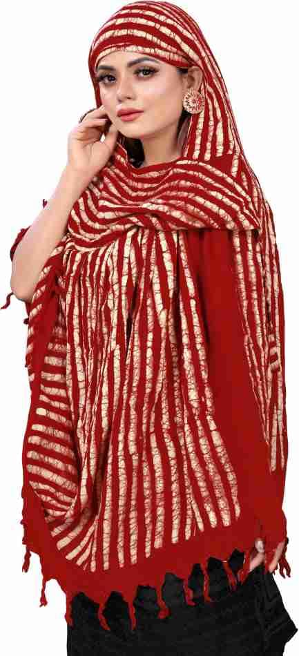 Image of Cotton Long Scarf Cum Mask Scarves Usable for Vehicle Driver | White Printed Design Fabric | Universal Size | Soft & Breathable Sun Protection | For Girl & Women