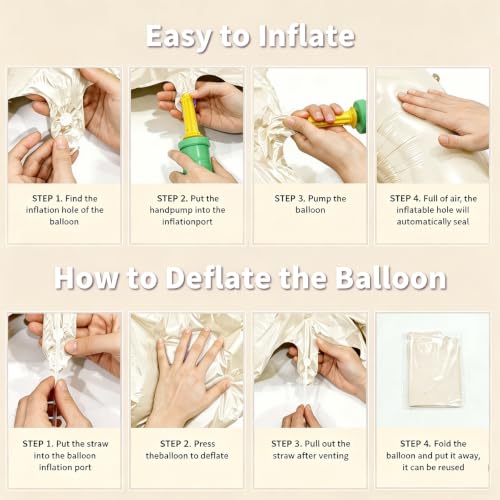 Image of Number Balloons for Birthday Decorations - 40 Inch Large Party Balloons 60, Cream Foil Number Balloons for Boys Girls, Balloons for Party Supplies