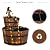S AFSTAR 2-Tier Barrel Water Fountain Outdoor, Rustic Cascade Water Fountains with Hand Pump & Adjustable Water Flow, Freestanding Fountains for Garden Patio Backyard Porch Decor