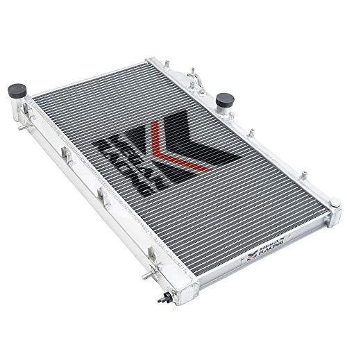 Megan MR-RT-SI08 Aluminum Silver Polish Dual Core 2-Row (50mm Core Thickness) Performance Radiator (MT ONLY) - Image 3