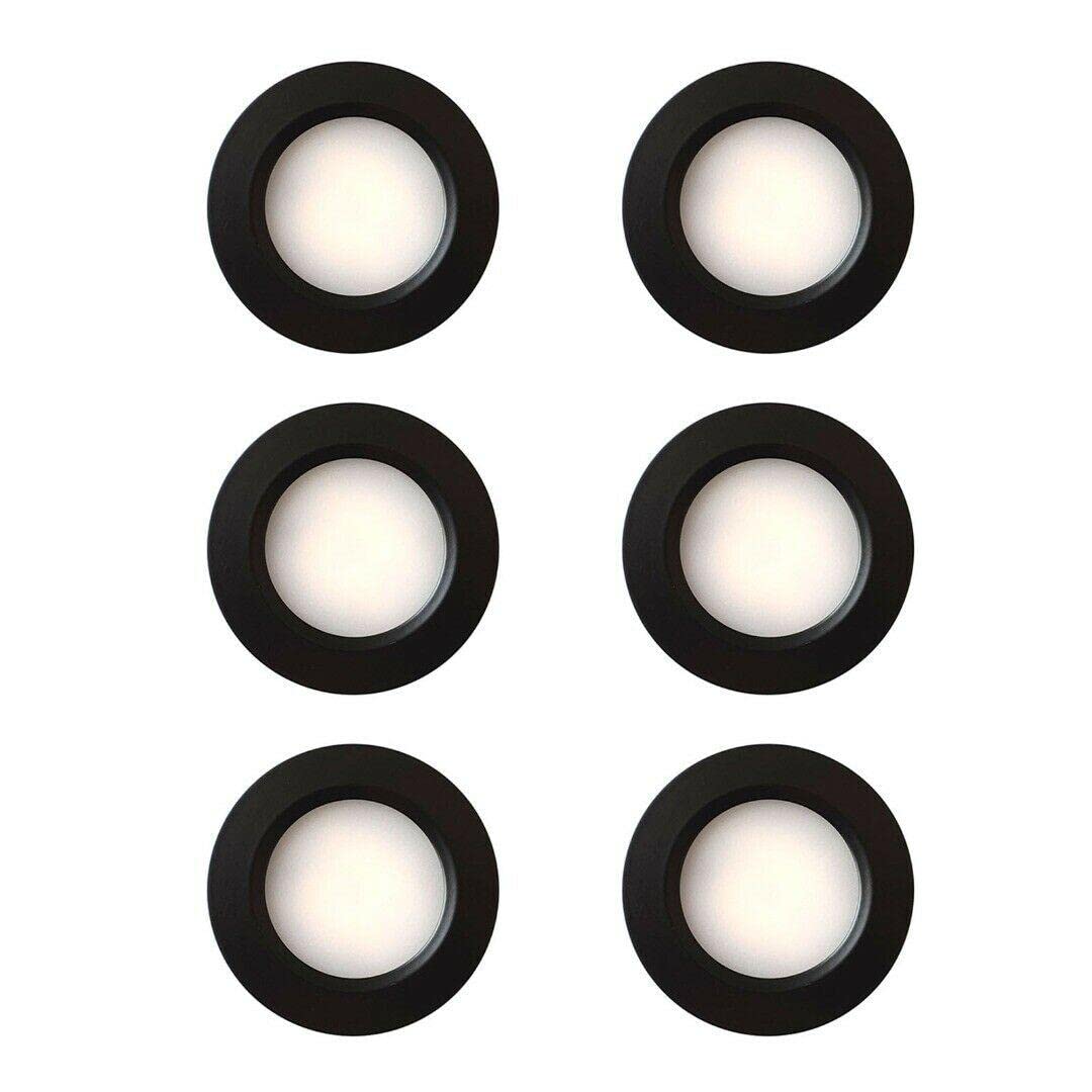 MARVIX Schwarze LED-Spot-Leuchten 12 V 24 V, dimmbar, Einbaustrahler für Wohnmobil, Wohnwagen, Campingbus und Bootsbeleuchtung (Warmweiß, 3000 K) - 6er-Pack