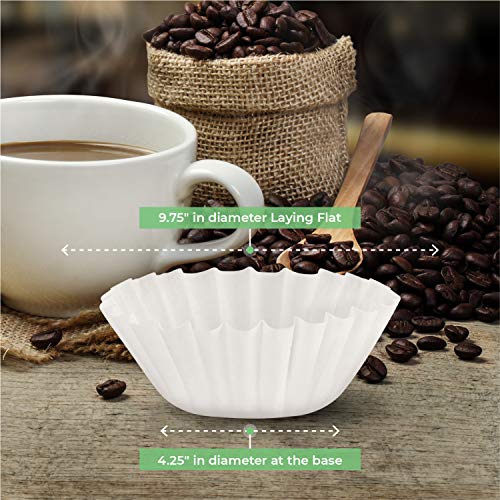 Tupkee Large Coffee Filters 12 Cup - (500 Count) 9.75" x 4.25" Tall Walled Premium Coffee Filter to Prevent Messy Ground Overflow - Compatible with Bunn Commercial & Large Home Machines - Made in USA - Thumbnail 2