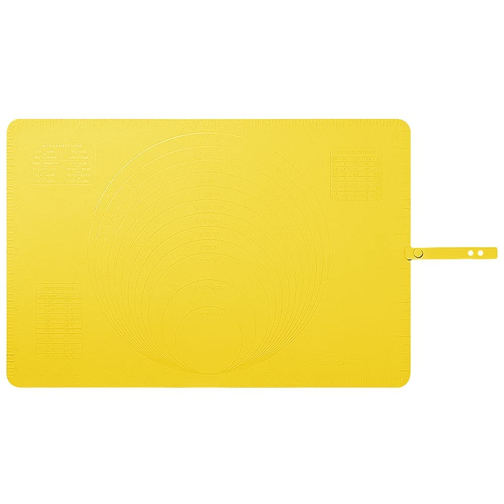 Tapis de cuisson anti-adhésif en silicone - 60 x 40 cm - Facile à nettoyer (jaune)