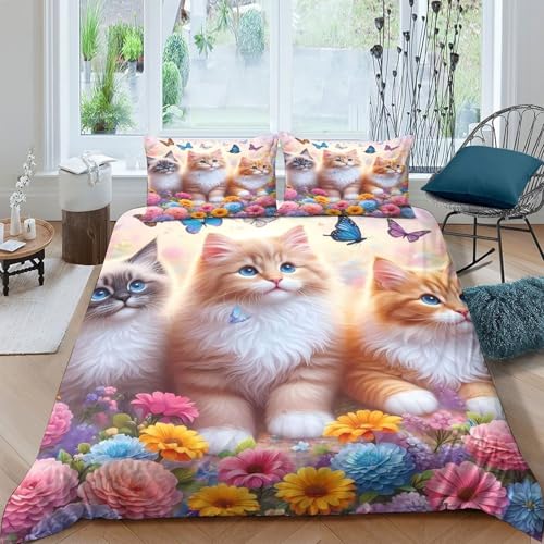 Parure de lit chatons mignons comme cadeau idéal pour couple et single - 4