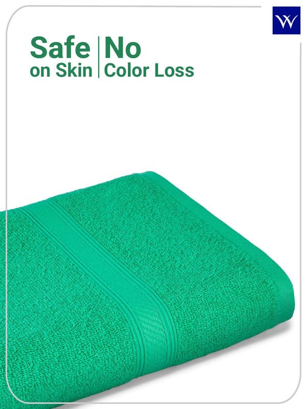 Image of Welspun Alpha 100% Cotton 420 GSM Dobby Weave Solid Premium Large Bath Towel | Super Absorbent, Quick Dry & Ultra Soft - 84 x 180 Cm - Aqua Green