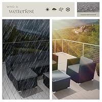 tectake® Poly Rattan Lounge, Outdoor Gartenmöbel Set mit Sofa, Sessel, Hocker und Tisch, variabel kombinierbar, Möbel wetterfest für 4-5 Personen, Balkonmöbel, Gartenlounge, Terrassenmöbel - schwarz – Ansicht 7