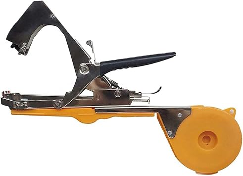 Plant Tying Machine Tool, Portable Greenhouse Vegetable Tying Machine, Nursery Garden Plant Tape Binding Tool, for Strapping Garden Vegetables Cucumbers Tomatoes Yellow