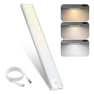 Homefire Schrankbeleuchtung LED Unterbauleuchte Küche: 20CM Dimmbar Unterschrank Beleuchtung mit Bewegungsmelder 3 Farbtemperatur Schranklicht USB 1000mAh Aufladbar Küchenlampe für Unterschrank Regale - Amazon product rated Grade A