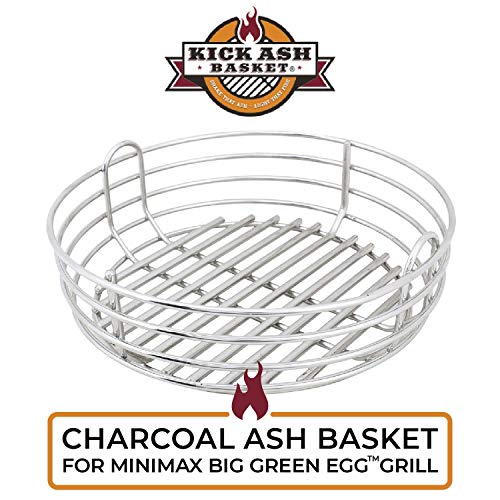 Kick Ash Basket Stainless Steel Charcoal Ash Basket, Fits Big Green Egg Grill, Minimax - Designed In Wisconsin #TOP1