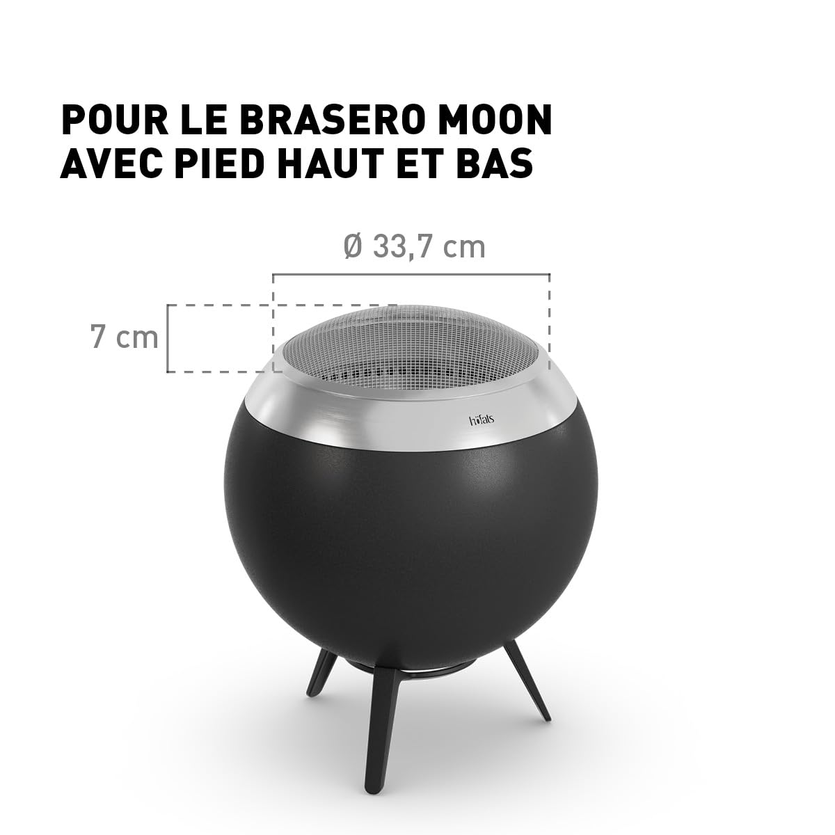 höfats Moon 45 Pare-étincelles Acier Inoxydable 34 cm Grille de Foyer Accessoires