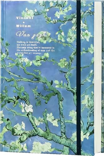 ipoul Art Journal, Sketch book, Blank Notebook, 130gsm, Thick Paper Sketchbook, A5, Hardcover Drawing Notebook, Blank Page Journal, Lay Flat, Unlined, Van Gogh Almond Blossom, Cute Sketchbook