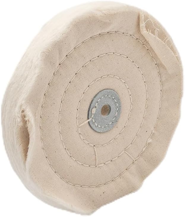 -Inch Spiral Seam Cloth Polishing Wheel for Angle Grinder and Bench Grinder – Flannel Cotton Buffing Pad, 50-Layer White Buffing Wheel for Metal, Stainless