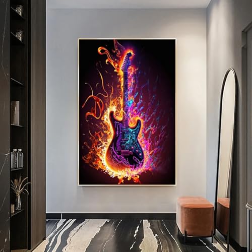 Peinture murale violon abstrait pour transformer la decoration de votre salon