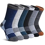 DoSmart Kids Hiking Walking Socks, Boys Girls Toddlers Merino Wool Warm Socks,Wicking Cushion Crew Socks(Mix Color B,13-15 Years)