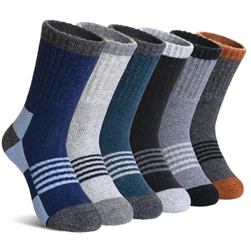 Kids Hiking Walking Socks Boys Girls Toddlers Merino Wool Warm Wicking Cushion Winter Crew Boot Socks
