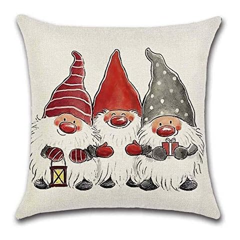 JazJoz 28 Designs Cartoon Christmas Snow Winter Cushion Covers 18x18 inch Xmas Sofa Home Decor Cover