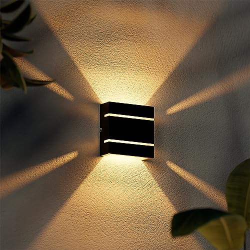 Arandela de Parede Externa Slim 2 Focos 2 Frisos + Led 5W G9 Bivolt (Preto, Branco Quente)