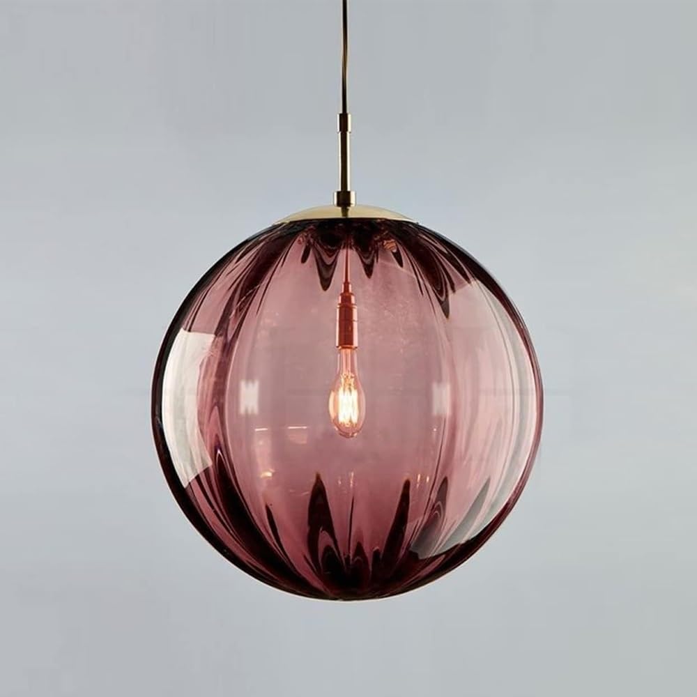RRJJ chandelier Glass Spherical Pendant Light for Hallway, Industrial Art Stained Glass Chandelier Hanging Lighting Fixture, Farmhouse Indoor Lighting Decor Ceiling Light for Kitchen Is