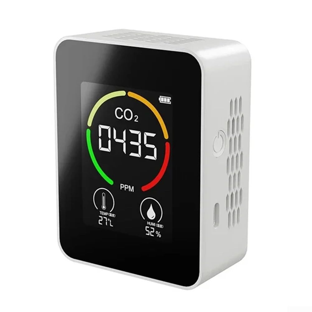 Moniteur de qualité de l'air et de l'humidité 3 en 1 400-5000 ppm Détecteur de dioxyde de carbone avec écran LCD pour maison, tente de culture, cave à vin, voiture