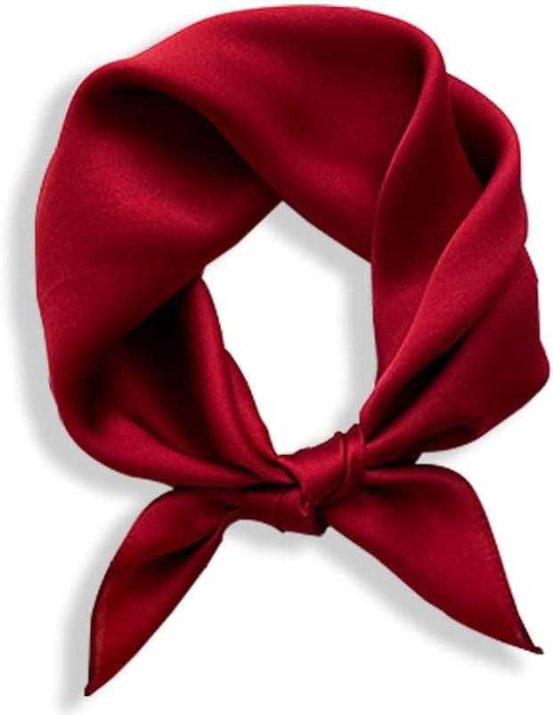 Mulberry Silk Scarfs Women Small Square Scarf 21" x 21" Breathable Lightweight Neckerchief Headscarf