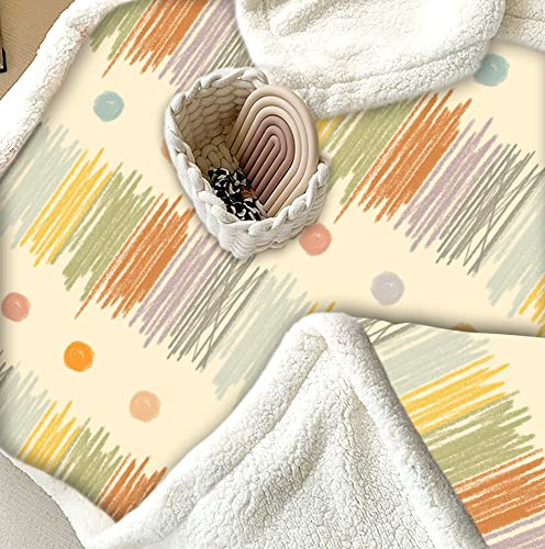 Ultra Soft Colorful Sherpa Throw Blanket,Cute Rainbow Flannel Blanket,Gifts For Kids Teen Girls Bedding Decor,Beige Thick Throw Blanket For Bed Sofa (50"X 60",Rainbow) #TOP5
