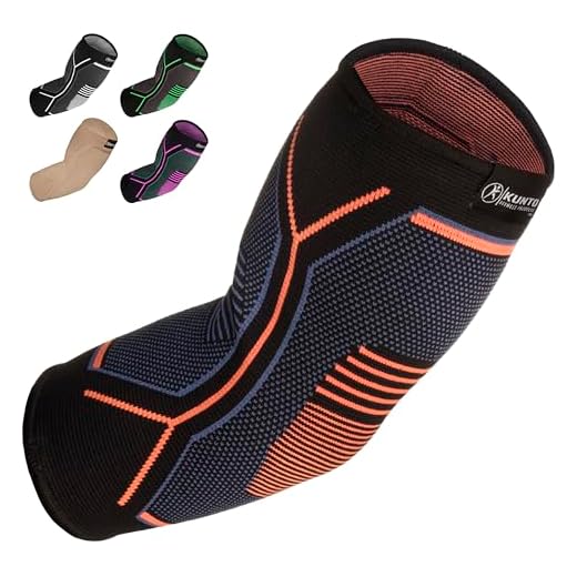 Kunto Fitness Elbow Brace Compression Support Sleeve for Tendonitis, Tennis Elbow, Golf Elbow Treatment - Reduce Joint Pain During Any Activity!