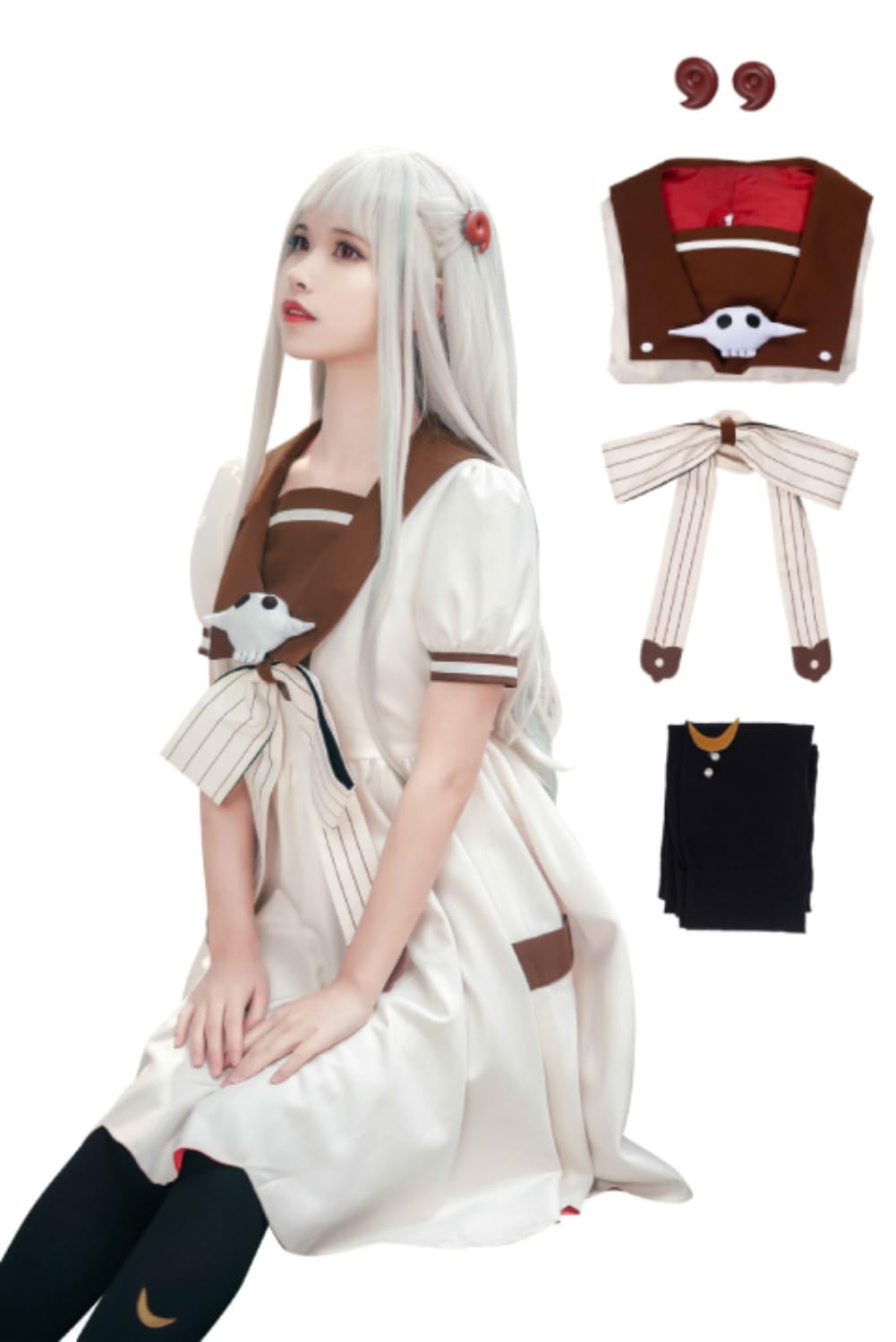 Nene Yashiro Cosplay Nene Yashiro Dress Costume Dress Bowtie with Accessories Halloween Christmas Outfits Props