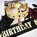 Birthday King Crown and Sash Set for Men Birthday Gifts for Men Gold King Costume Party Favors Party Decorations for Him