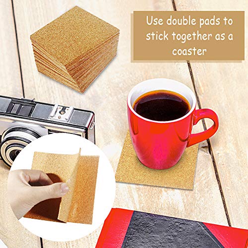 30 Pack Self-Adhesive Cork Squares 4” X 4” Cork Tiles Cok Bcking Sheets Cork Coasters Square For Diy Crafts #TOP4
