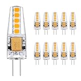 10 Stück in jener Packung. Ascher 10er Pack G4 2W LED Lampen, 10X 2835SMD, 220LM, Ersatz für 20W Halogenlampen,12V AC/DC, Warmweiß,360° Abstrahlwinkel, LED Birnen, LED Leuchtmittel